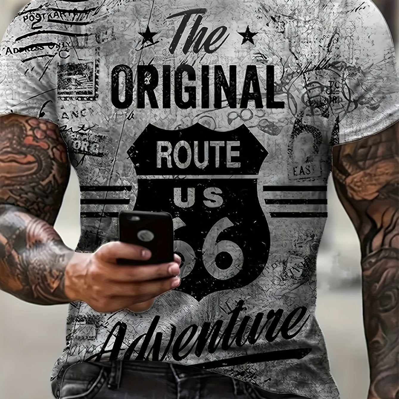 Мужская футболка большого размера с коротким рукавом, повседневная, летняя, с графическим принтом, из полиэстера и спандекса