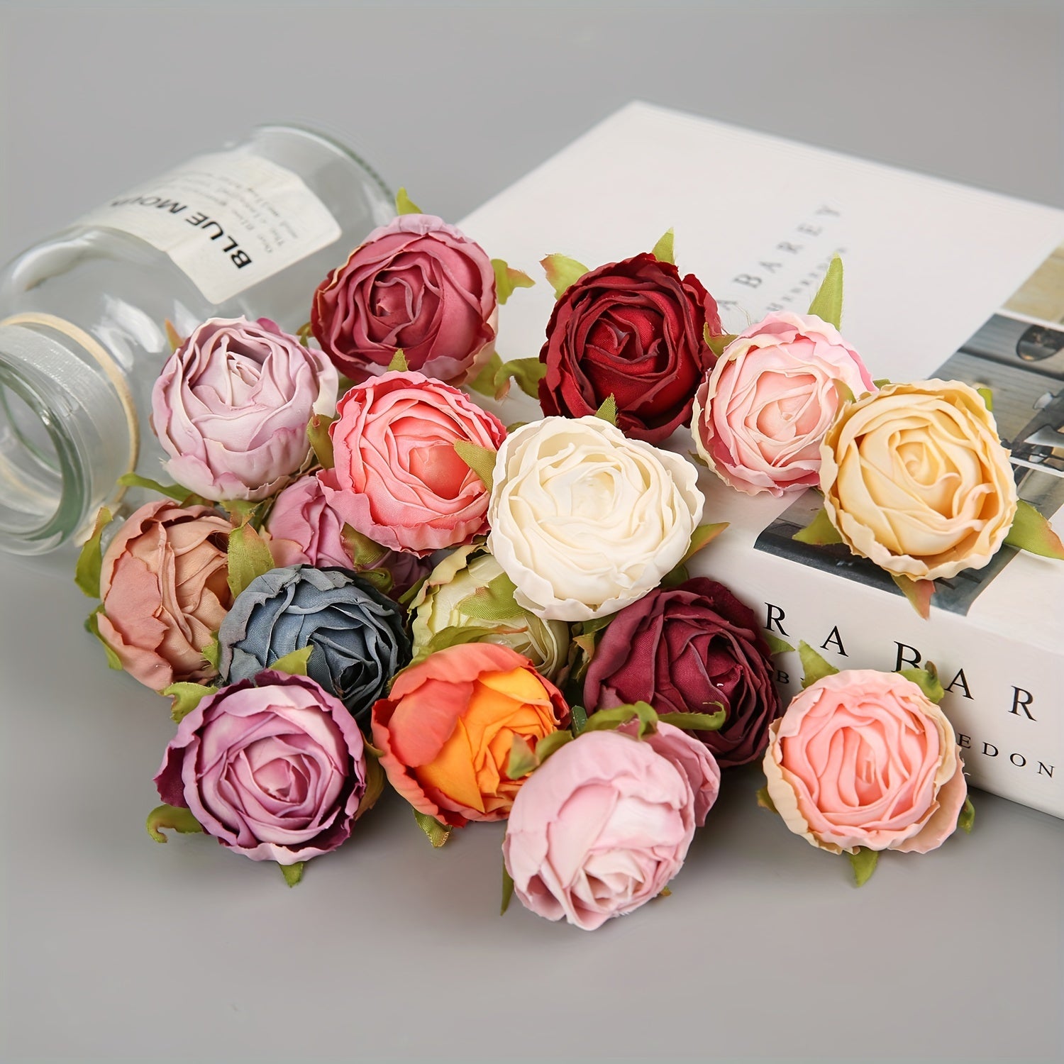 10 Pieces Silk Rose Tea Buds for Wedding Bouquets and Christmas Decorations