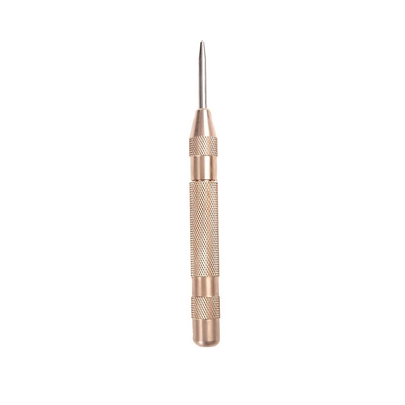 5-Inch Spring Loaded Center Punch Tool for Starting Holes  Treats Metal Wood