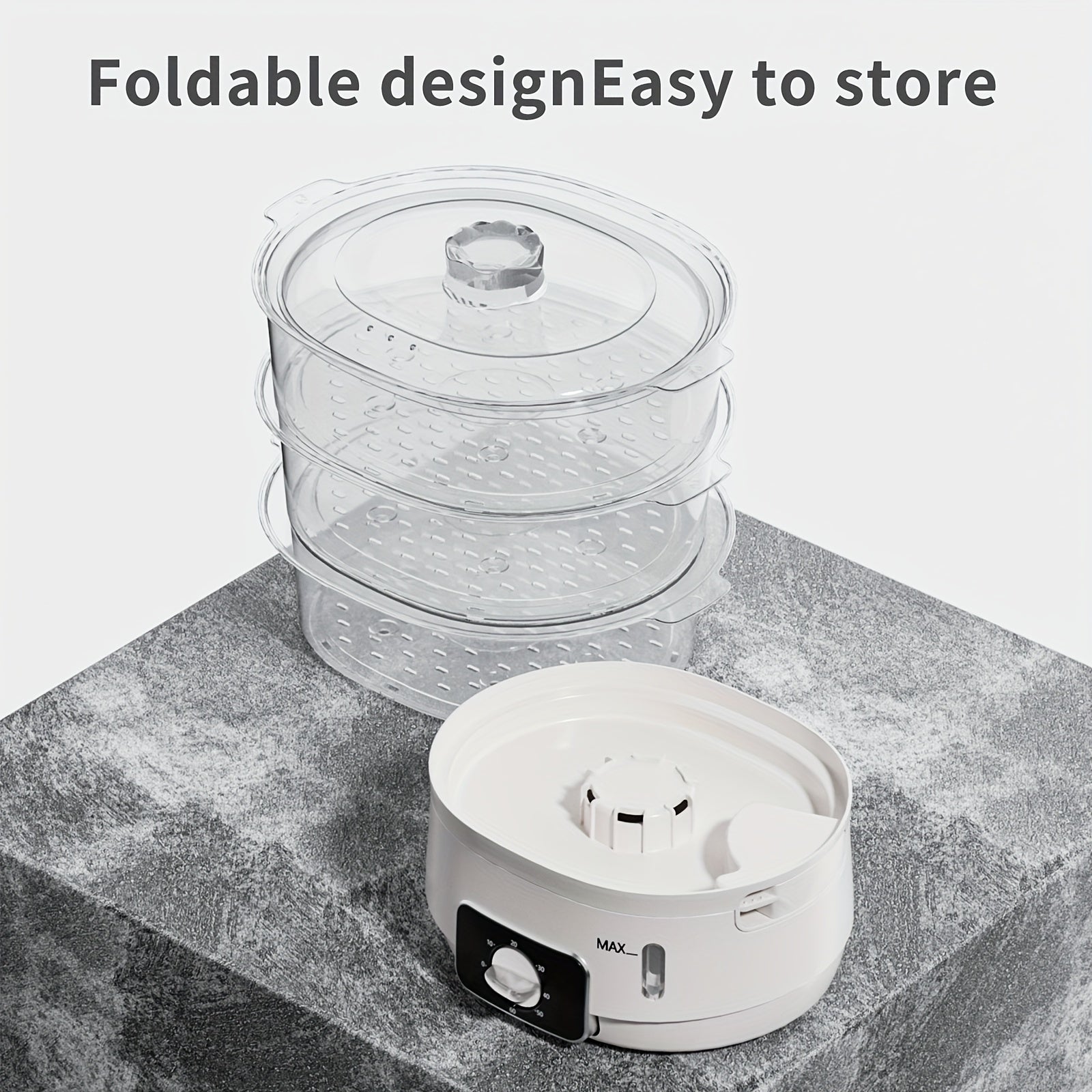 Vaporera eléctrica de 3 niveles 800W libre de BPA, apta para lavavajillas, temporizador de 60 minutos