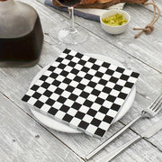 Black And White Checkered Disposable Napkins 33x33cm For Weddings Parties Holidays