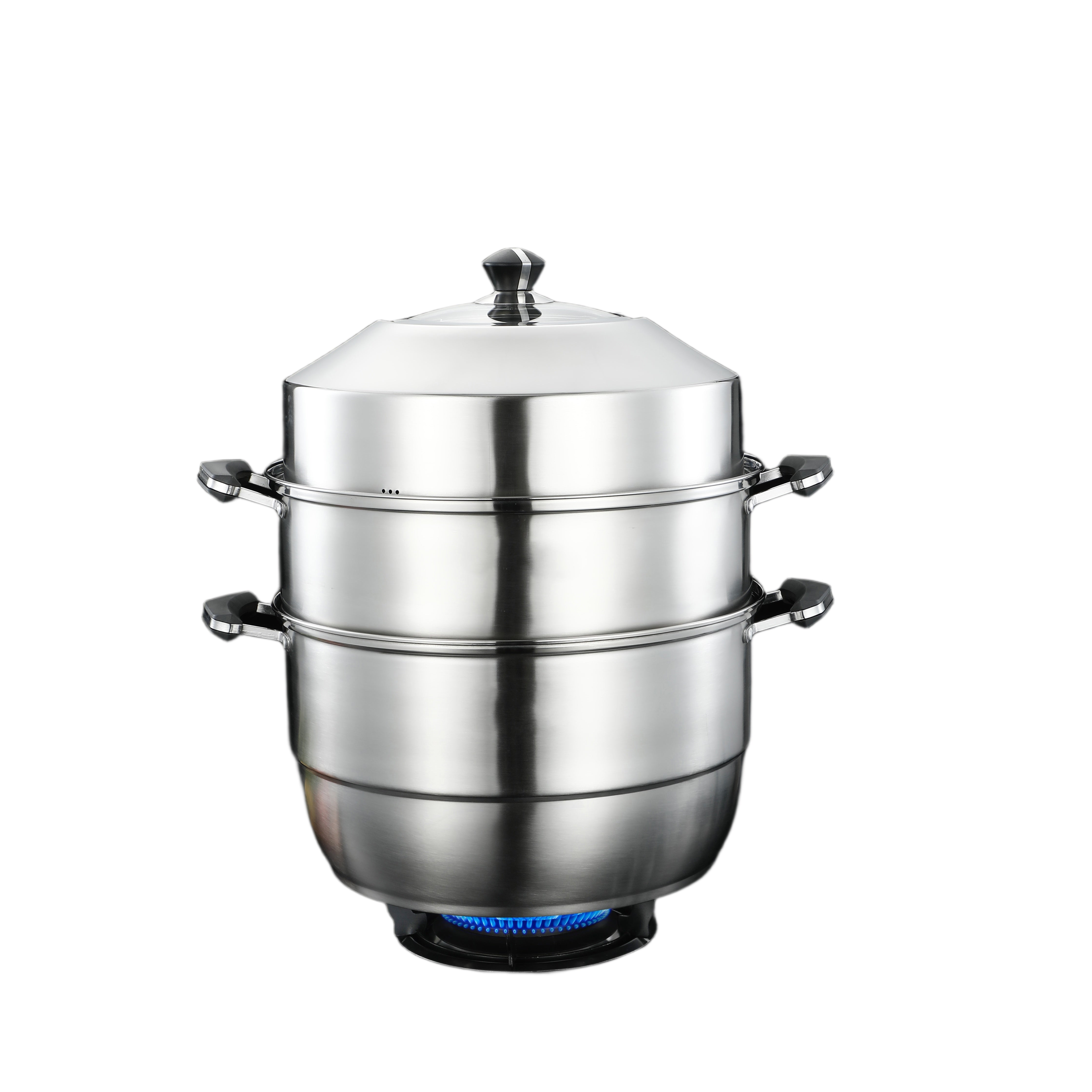 Stainless Steel Multi-Layer Steamer Set with Lid Large Capacity for All Stovetops