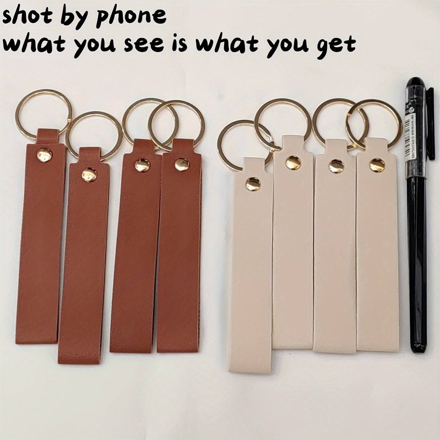 Set of 50 Leather Keychains for Personalization DIY Crafting Kit for Women