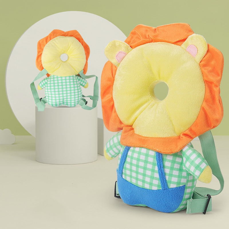 Adjustable Cartoon Animal Plush Toy Cushion Backpack Pillow for Kids Yellow Green Pink