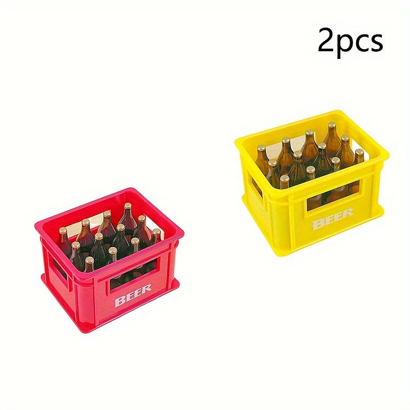 Magnetic Bottle Opener with Beer Crate Design and Refrigerator Magnet