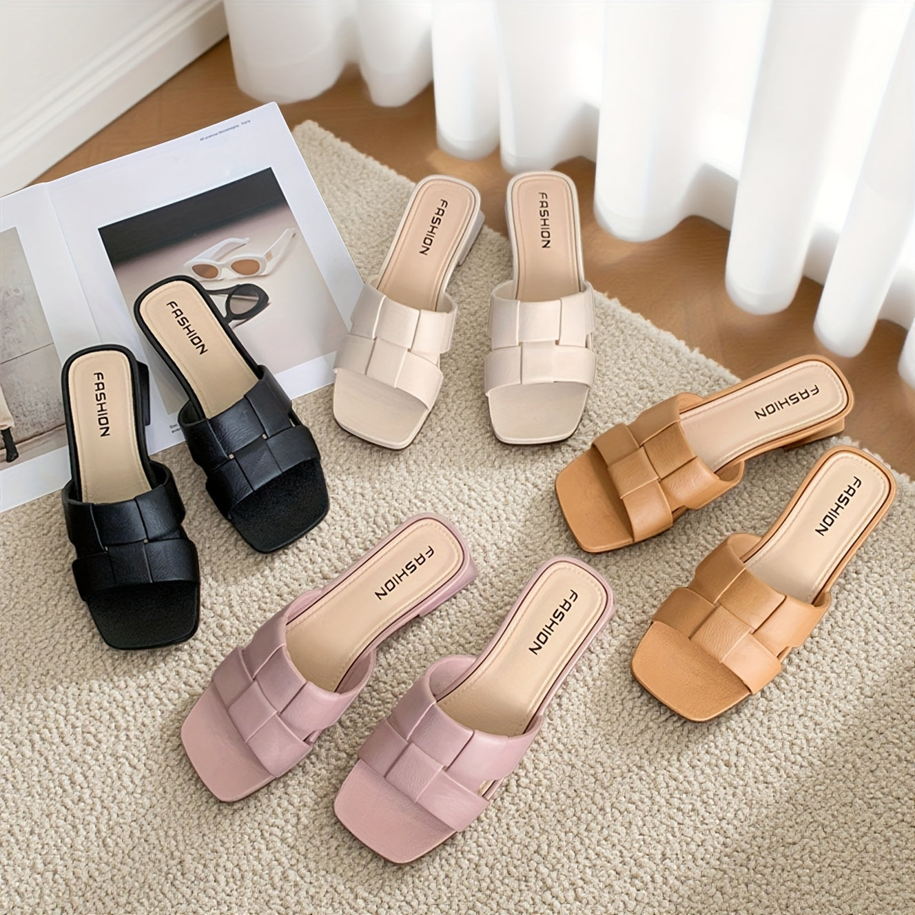 Women's Summer Slip-On Sandals Lightweight EVA Open-Toe Beach Shoes