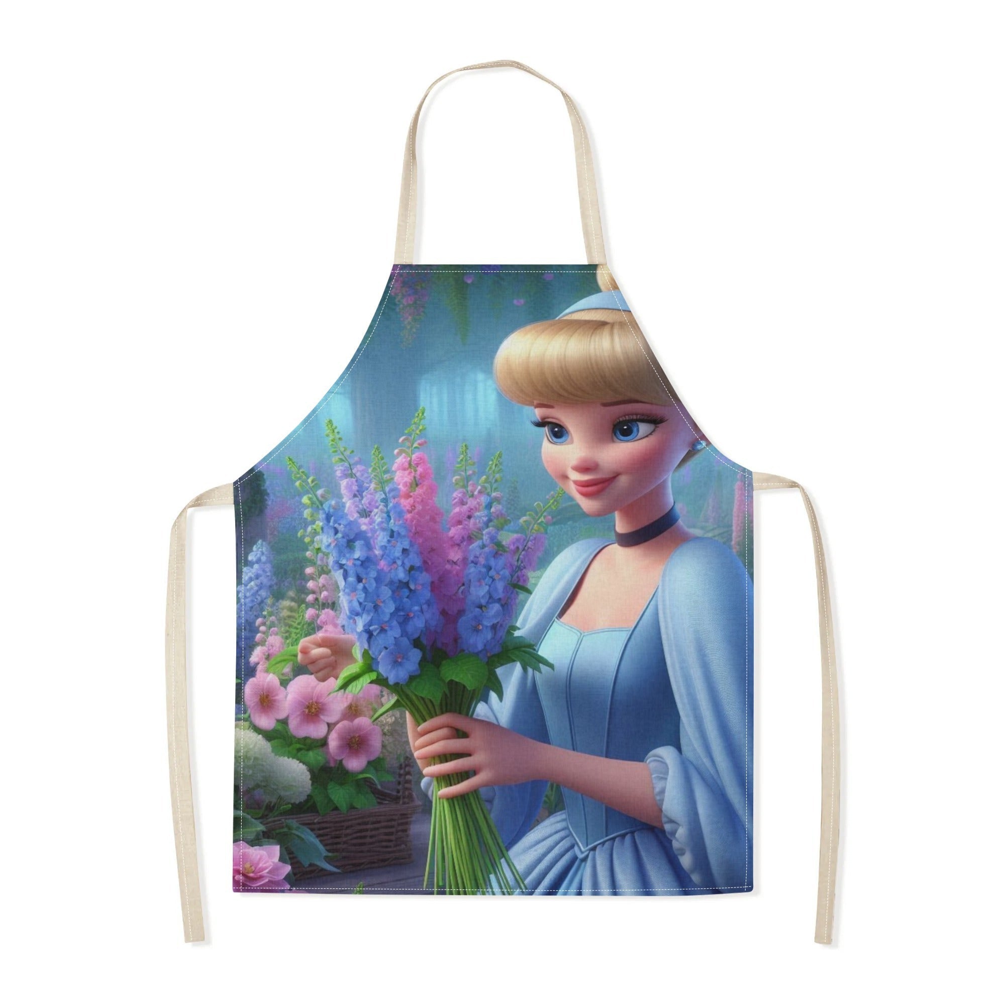 Waterproof Apron with Elsa Cartoon Design for Kitchen Restaurant Home Use