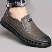 Men's Casual Slip-On Loafers Rubber Grip Solid Color Spring Fall PU Leather Upper