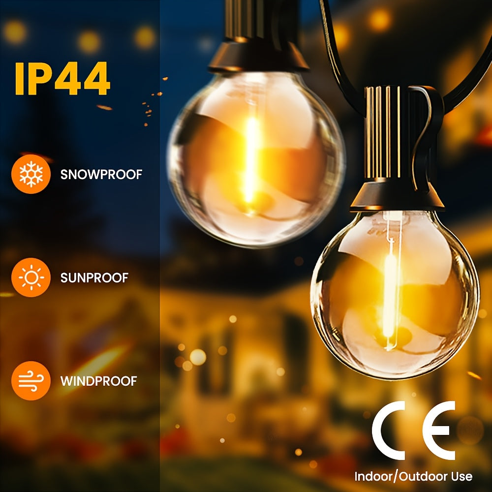 European Standard G40 LED String Lights 220V Outdoor Wedding Decor Linkable Plastic