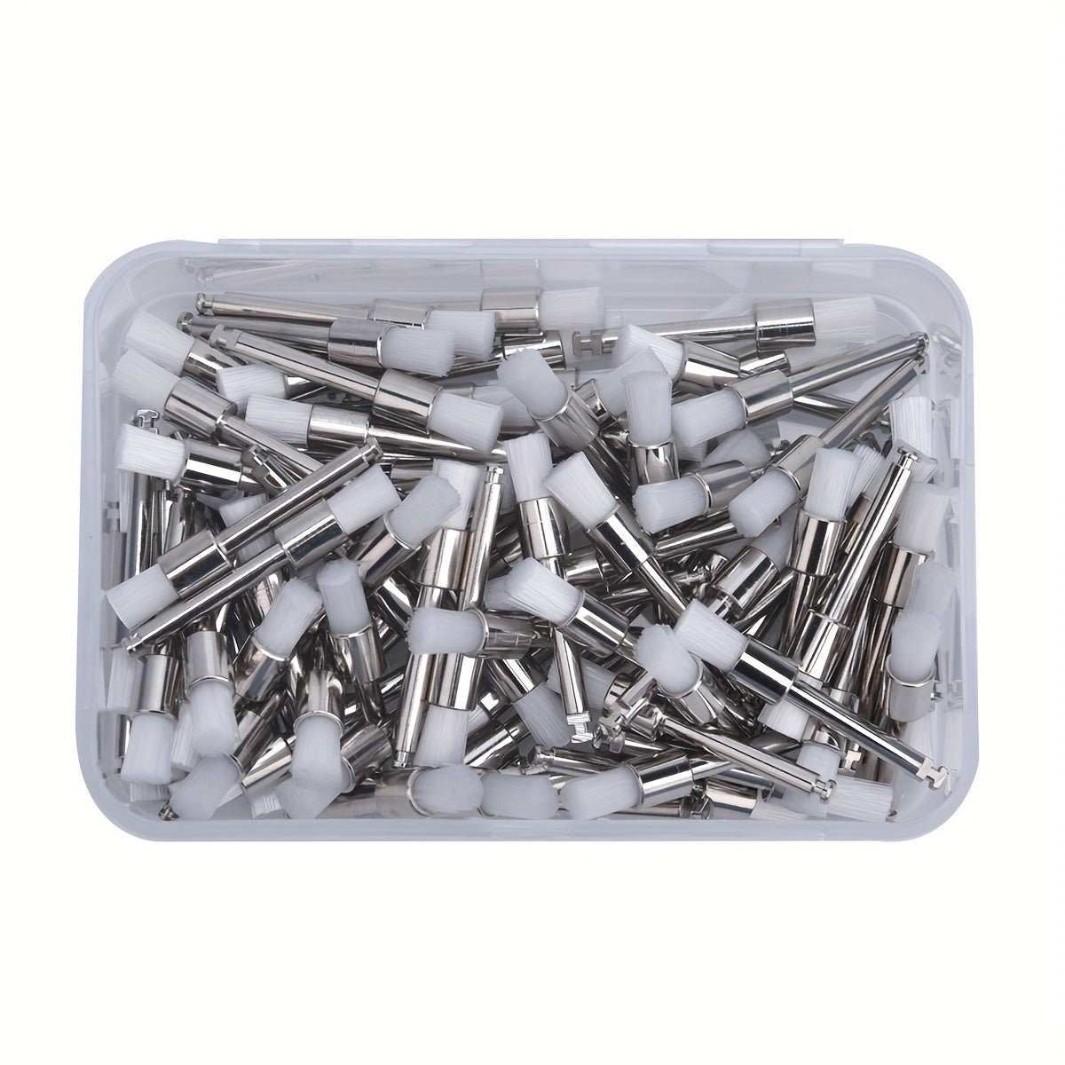 Juego de 100 cepillos de pulido montados con cabeza plana de nylon para pulir