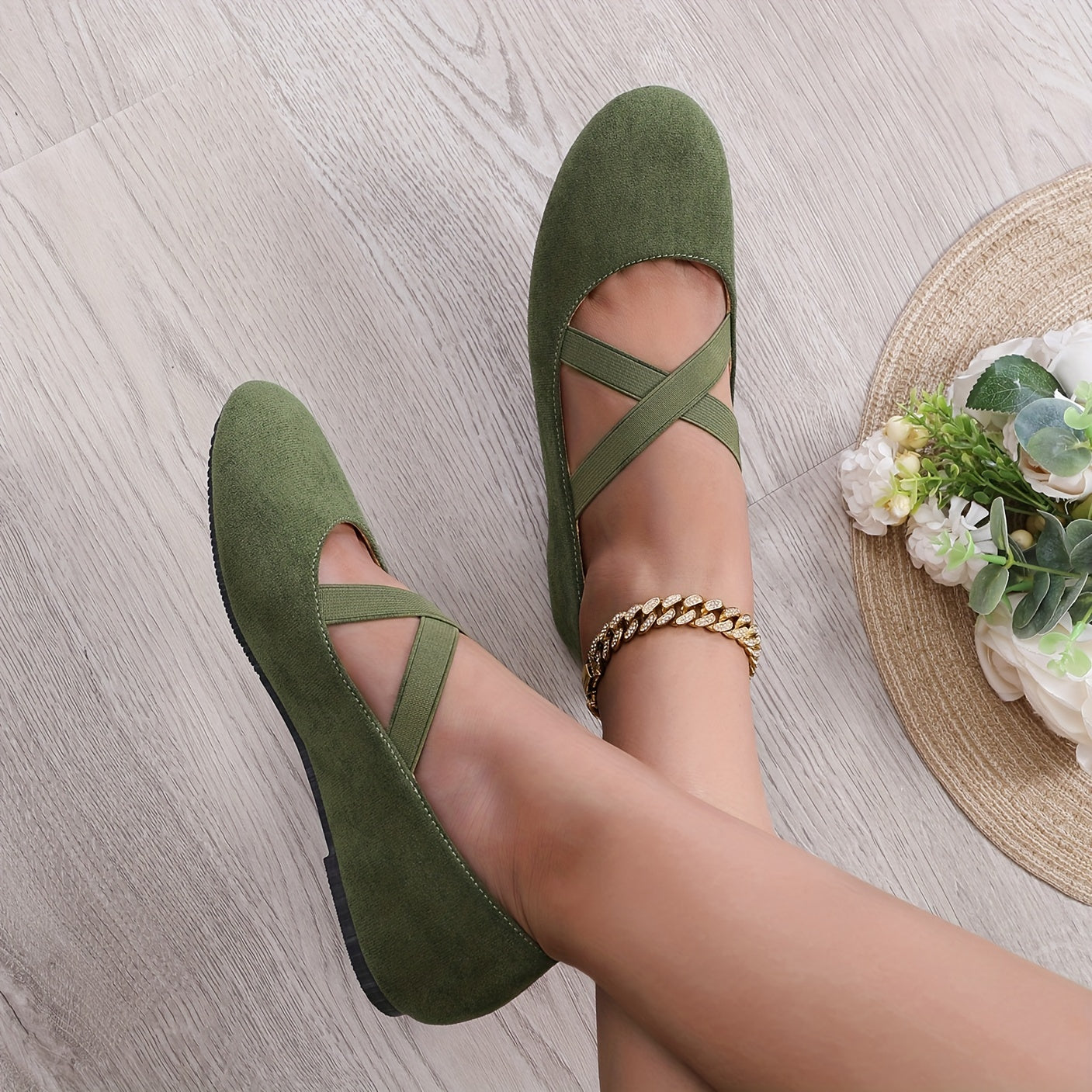 Women's Slip-On Ballet Flats, Solid Color, Soft Sole, Casual Casual Shoes