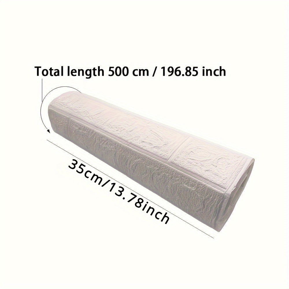 3D Foam Wall Sticker Self-Adhesive Tile Wallpaper 35cm x 5m for Home Decor in Living Room Kitchen Classroom