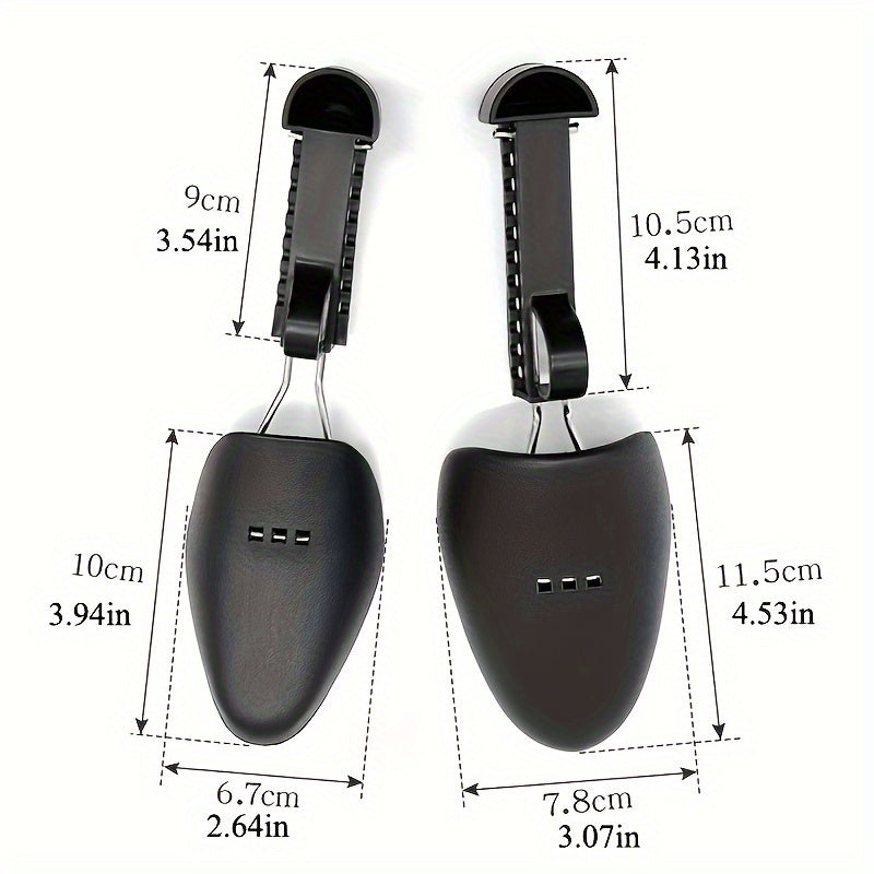 2pcs Unisex Plastic Shoe Stretchers with Metal Hooks Black Boot Accessories