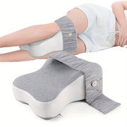 Memory Foam Knee Pillow for Side Sleepers with Strap for Back and Knee Pain Relief