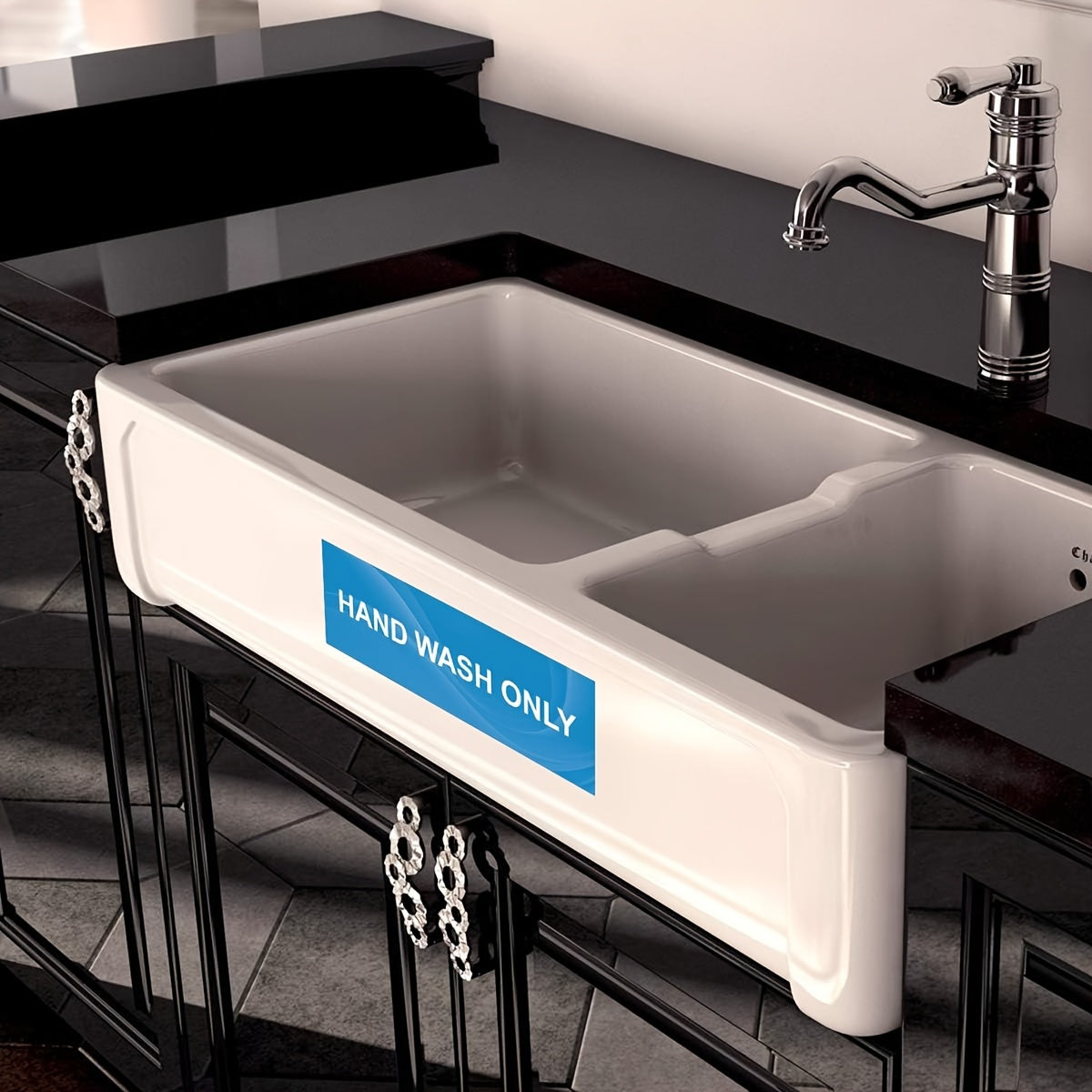 Water Resistant Paper Adhesive Signs for Kitchen Sink Labeling Set for Restaurants Food Trucks and Dishwashing Stations