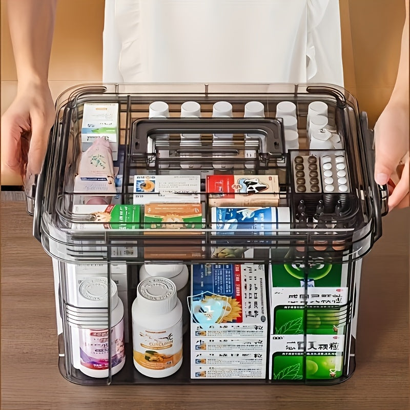 Plastic Waterproof Storage Box with Clip-On Closure for Medicines Snacks and Household Items