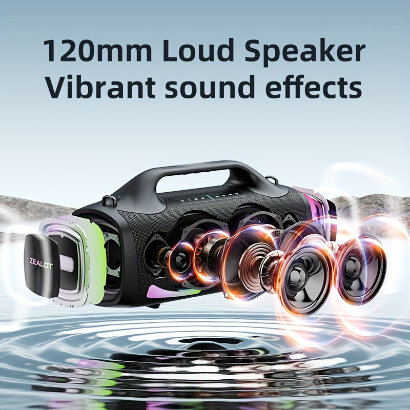 Wireless Portable Speaker 100W with 4 Speakers Bluetooth TF Card AUX TWS for Outdoor Parties and Home Theaters