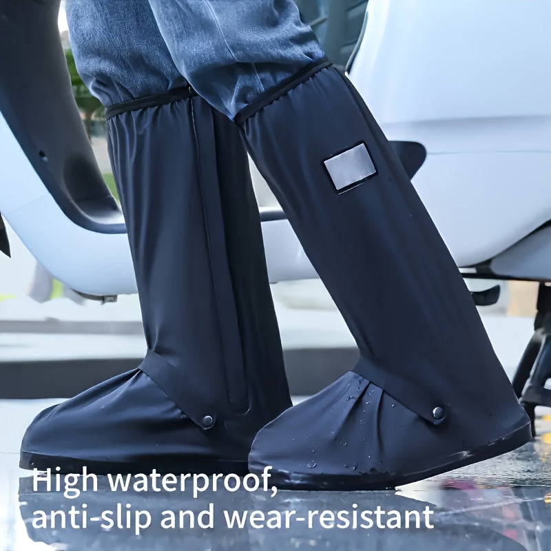 Unisex Waterproof Rubber High-Top Shoe Covers Durable and Practical