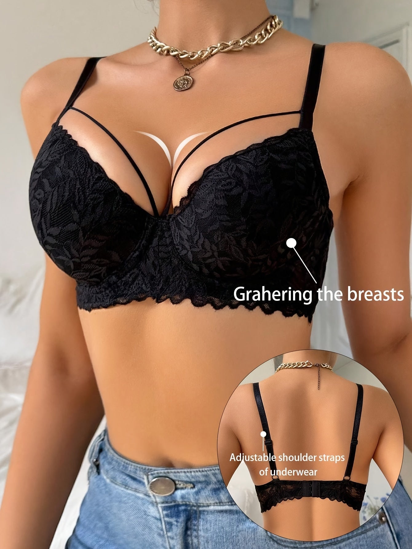 Women's Lace Bra Comfortable Breathable Everyday Underwear
