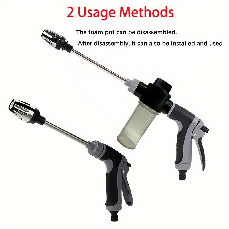 High-Pressure Car Wash Spray Gun with Quick Connect Adapters for Outdoor Cleaning and Pet Washing