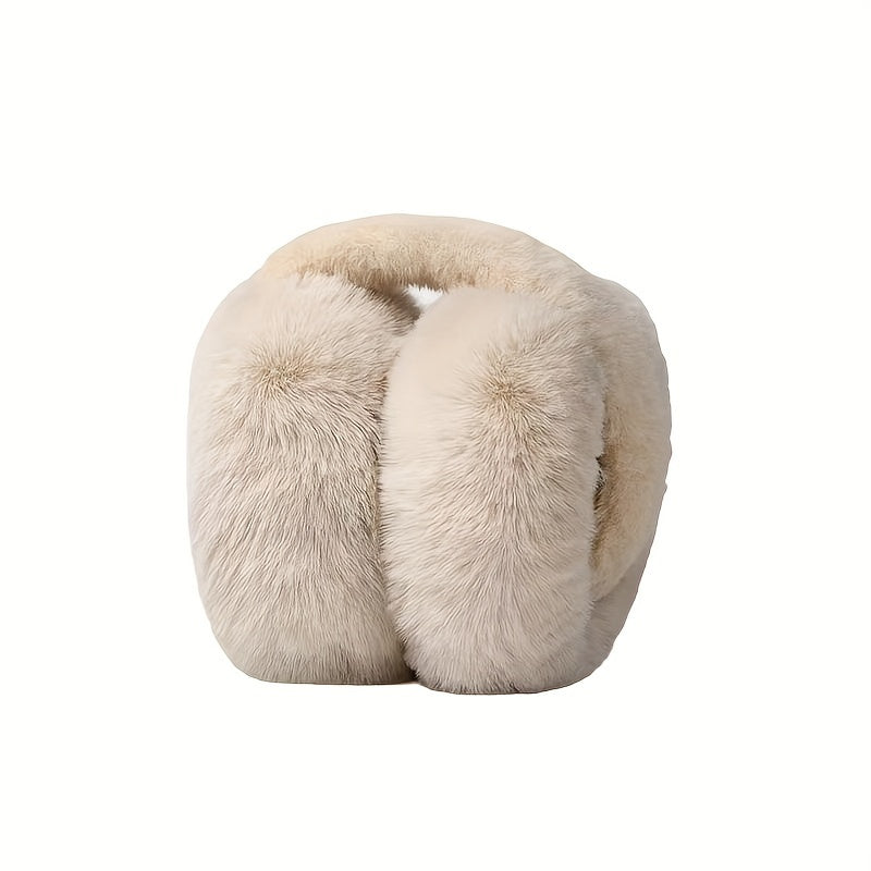 Foldable Plush Earmuffs for Women Warm Cozy Cold Weather Winter Accessory