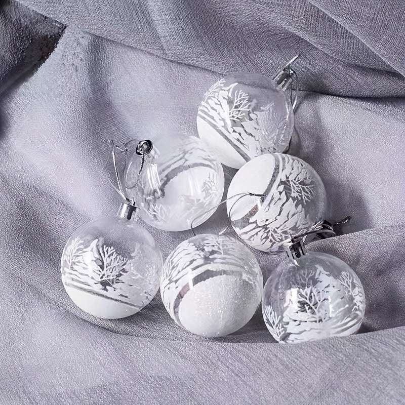 Juego de 6 adornos de bolas de Navidad pintadas de 5.99cm para decorar