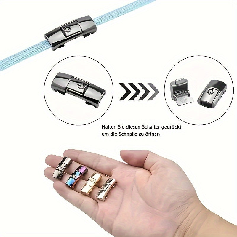 8PCS No-Tie Metal Shoelace Buckles for Sneakers, Running, Hiking Shoes