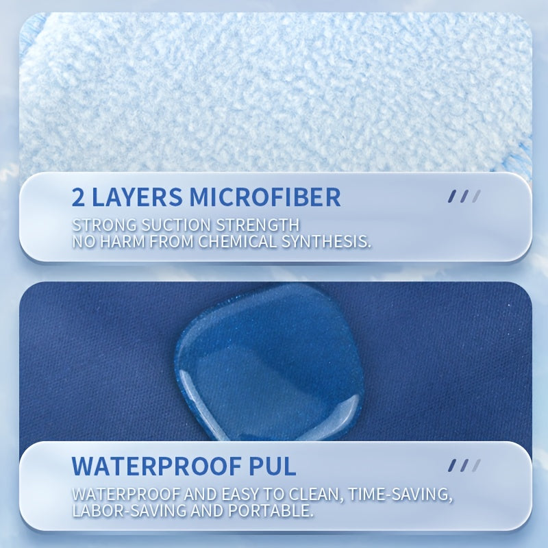 8 Reusable Blue Polar Fleece Menstrual Pads Waterproof Washable for Periods and Panty Liners