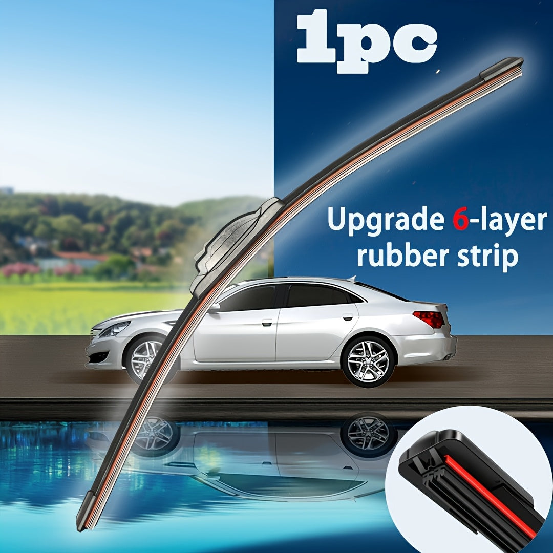 Universal 6-Layer Rubber Car Wipers High Definition Quiet Durable
