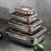 Naychali po'latdan yasalgan oziq-ovqat saqlash idishi qopqoq bilan - 1 dona, go'sht, meva va sabzavotlar uchun portativ va qayta ishlatiladigan yangilanish qutisi. Oshxona tashkiloti va saqlash uchun mukammal, oshxona aksessuarlari bilan to'liq.