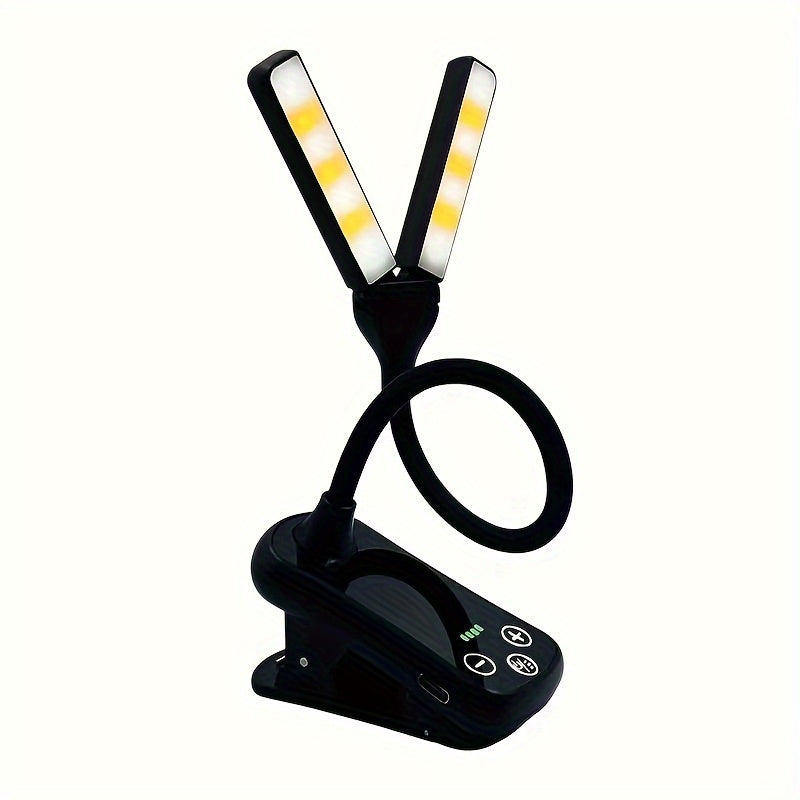 Rechargeable LED Reading Light with Clip-On Adjustable Desk Light for Nighttime Reading