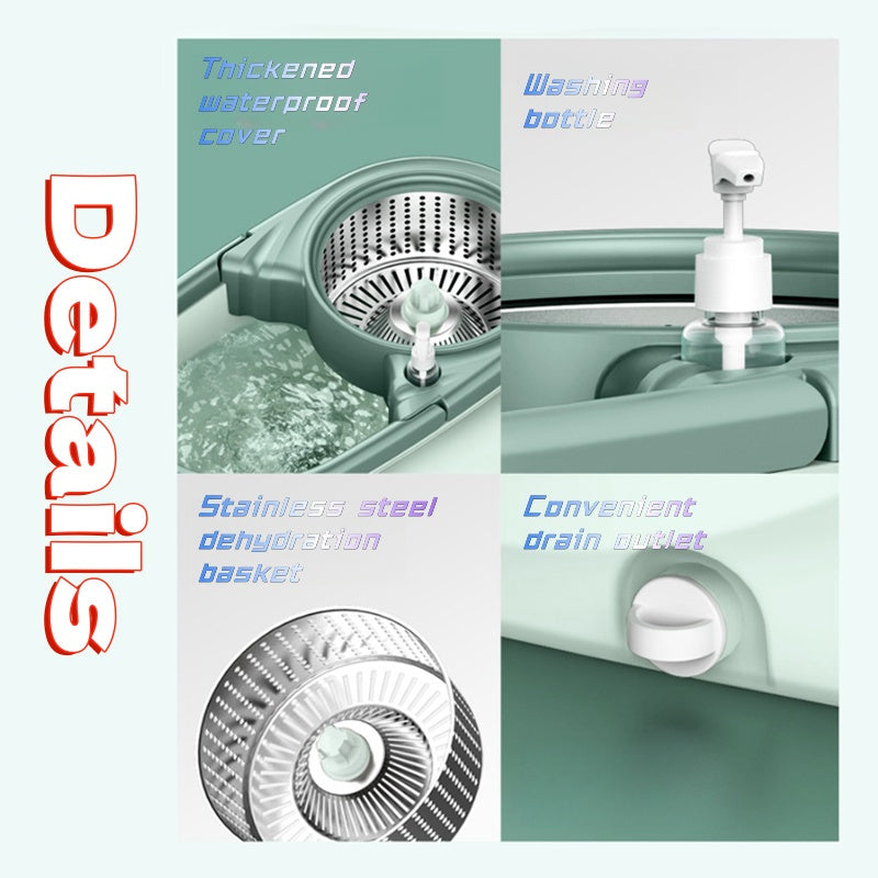 Spin Mop and Bucket Set for Home Kitchen Bathroom Living Room Cleaning