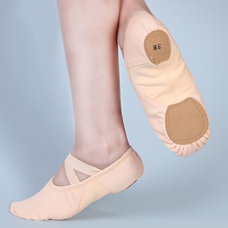 Women's Stretchy Fabric Ballet Pointe Shoes Soft Sole for Dance and Yoga