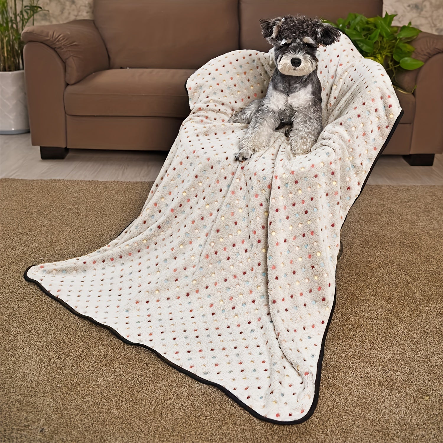 Coral Fleece Pet Blanket for Dogs and Cats Warm Snuggle Bed Cover