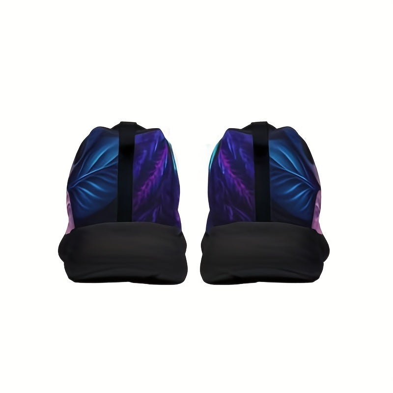 Women's Flower Pattern Sneakers, Lace-Up Outdoor Shoes, Platform Style