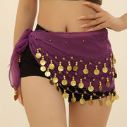 Colorful Boho Coin Tassel Hip Belt for Belly Dancing and Daily Wear