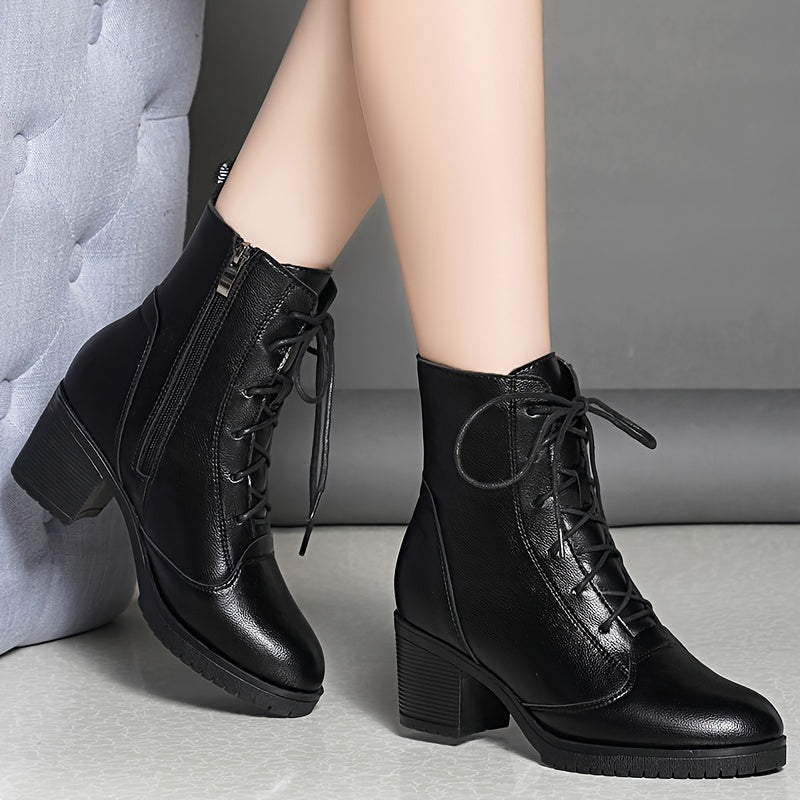 Women's Mid-Calf Boots Solid Color Rubber Sole All-Season Winter