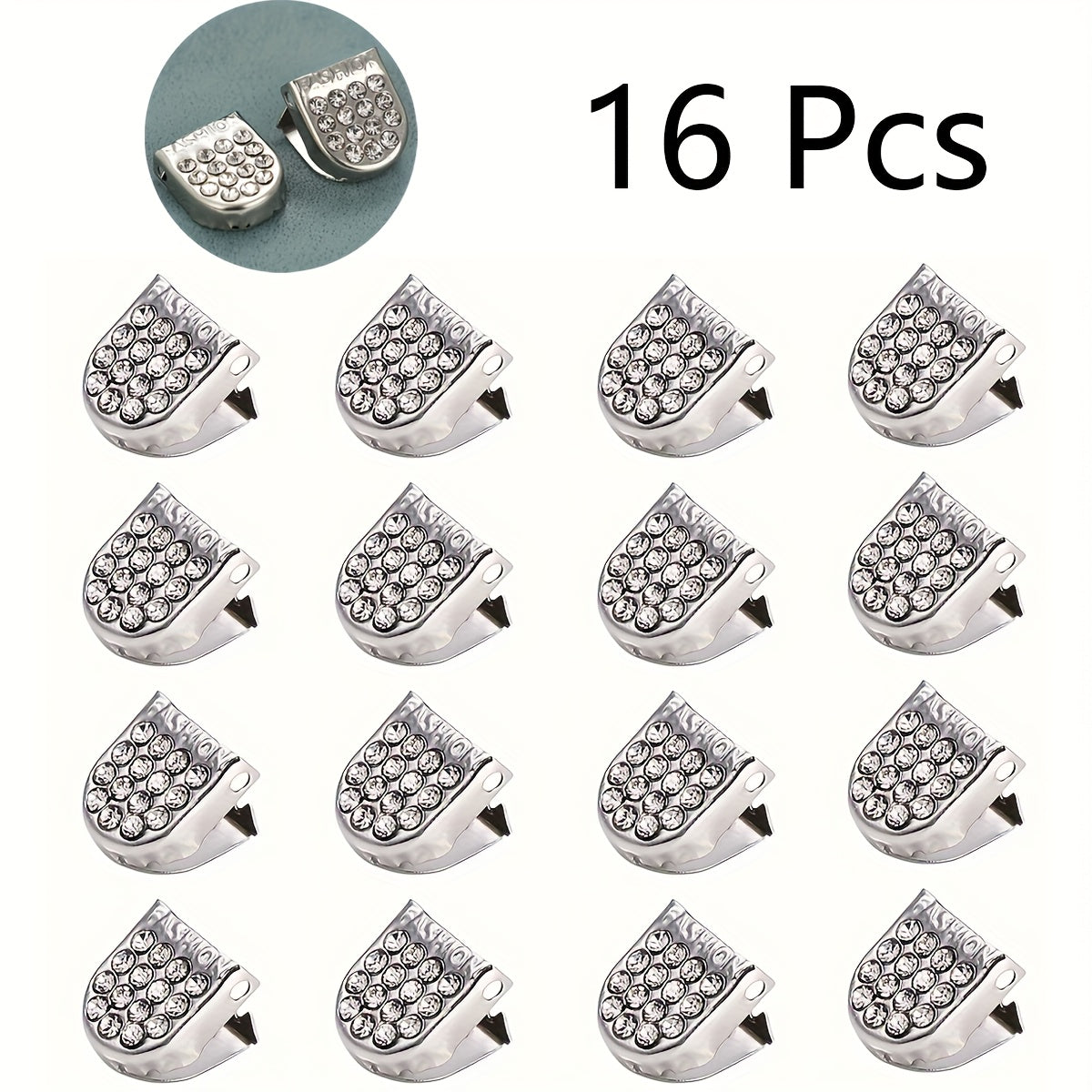 16 Metal Shoelace Clips for Sports Casual Canvas Shoes Secure Easy to Use