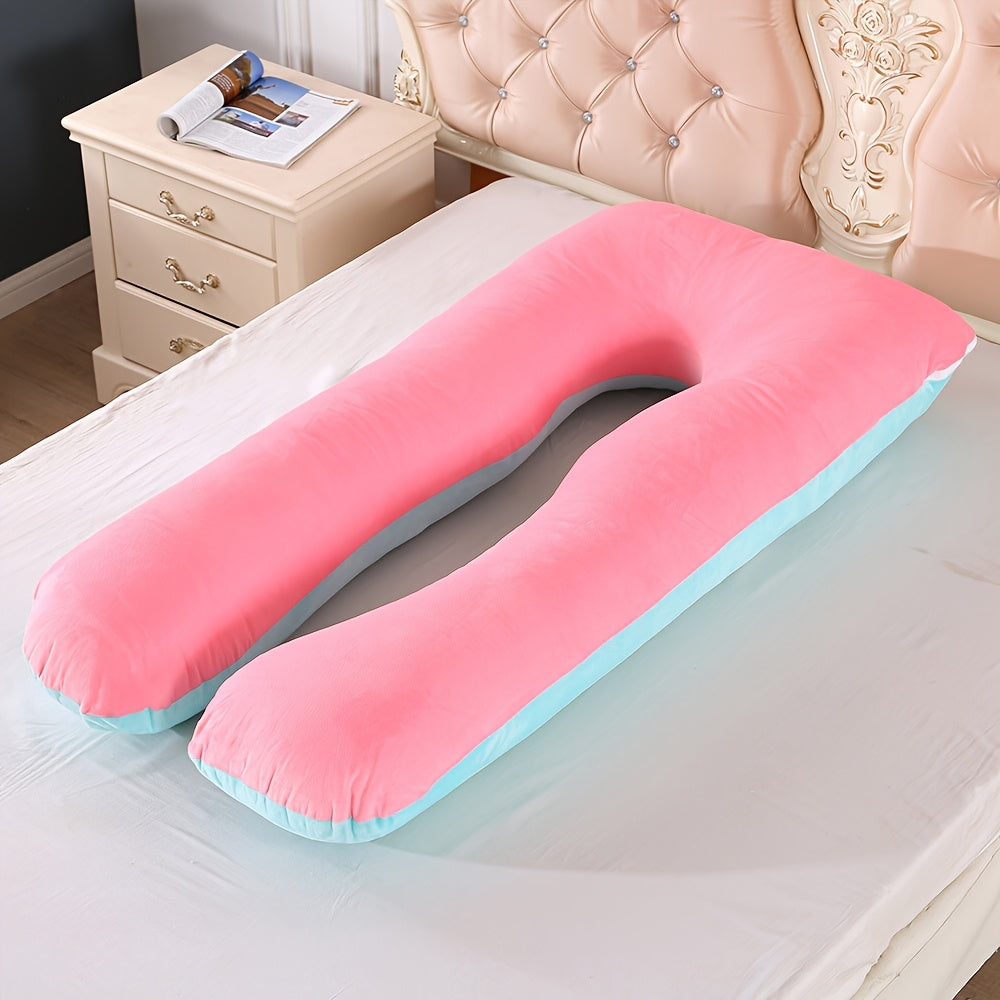 U-Shaped Maternity Pillow 114cm Soft Plush Support for Pregnancy Back and Abdominal Relief