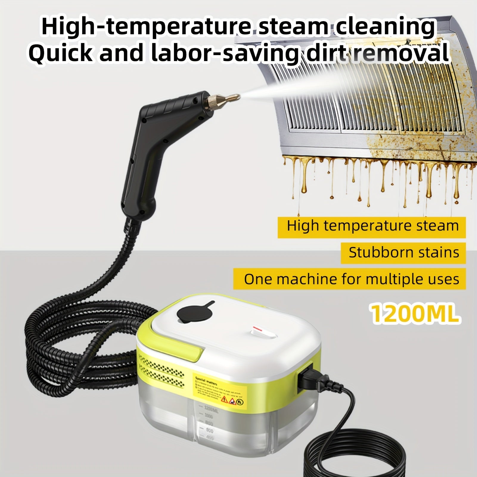 Handheld Steam Cleaner with Brush Heads for Kitchen Bathroom Car Cleaning
