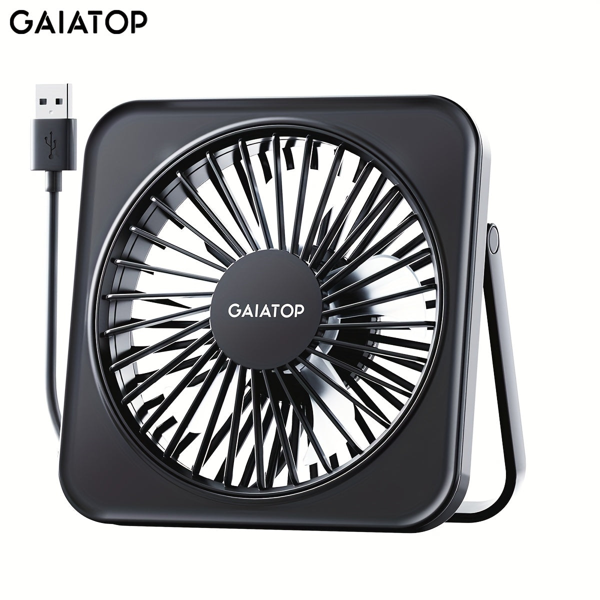 Compact 13.97cm Black Desktop Fan USB Powered Silent 3-Speed Adjustable