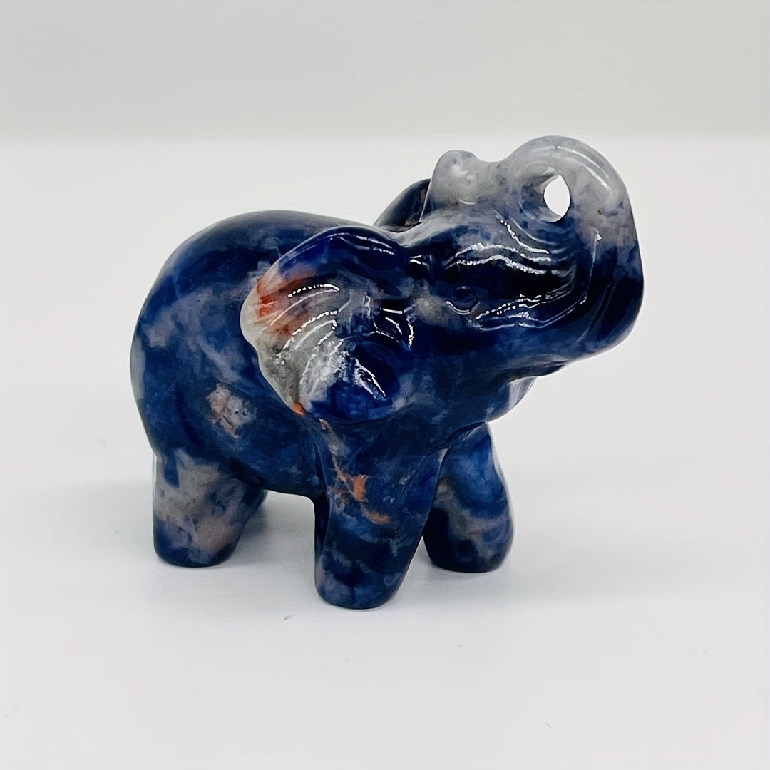 Crystal Carving Elephant Ornament 40mm Natural Crystal Stone Home Decor Gift