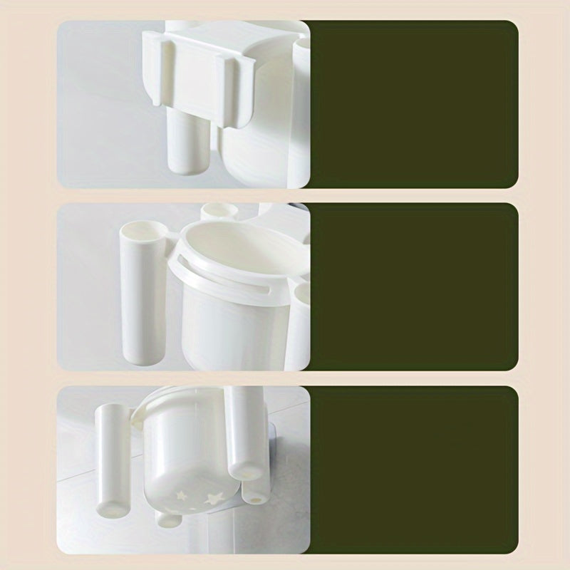 Bathroom Wall-Mounted Toothbrush Holder with Storage and Organization