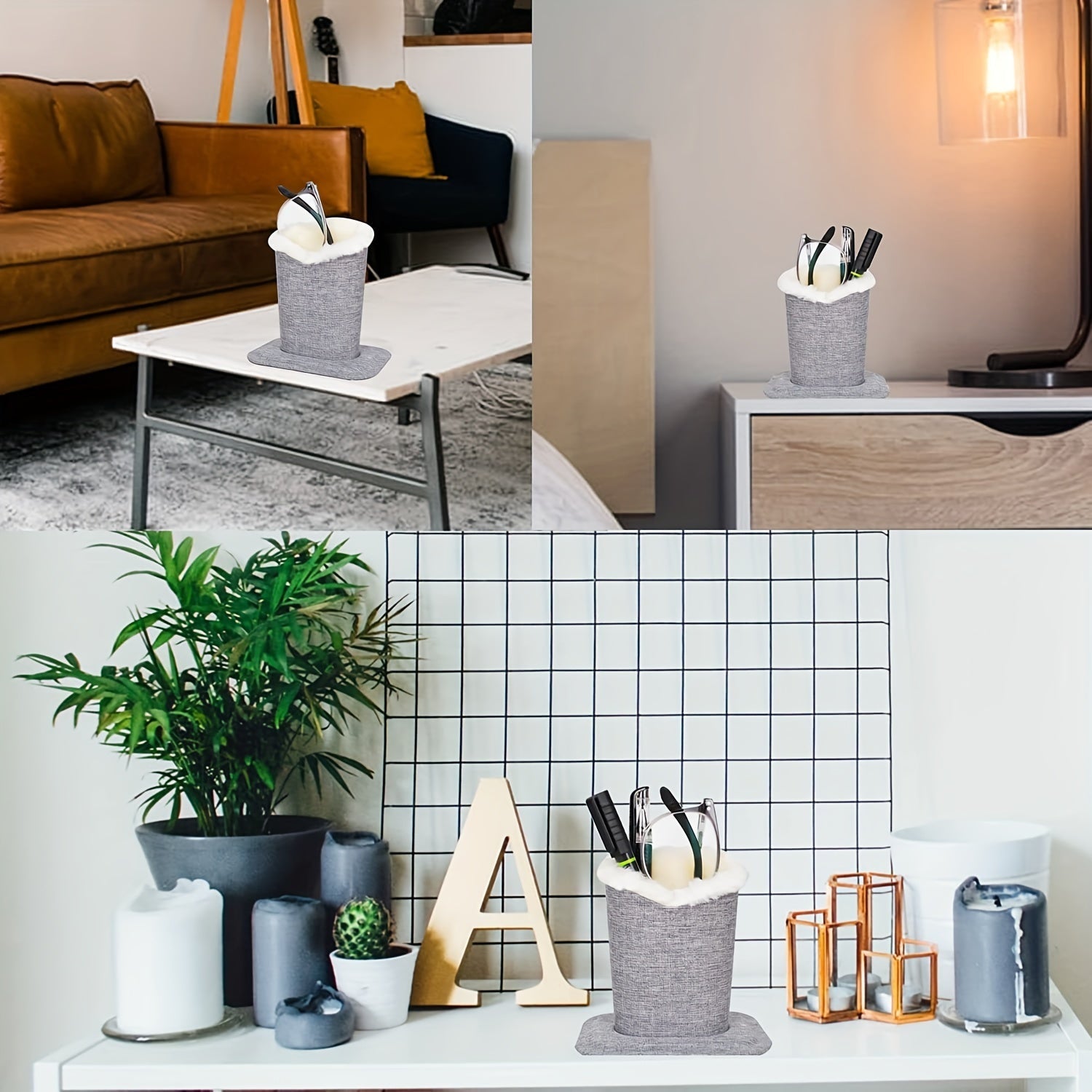 Plush-Lined Eyeglasses Holder for Desk or Nightstand Stylish Glasses Stand