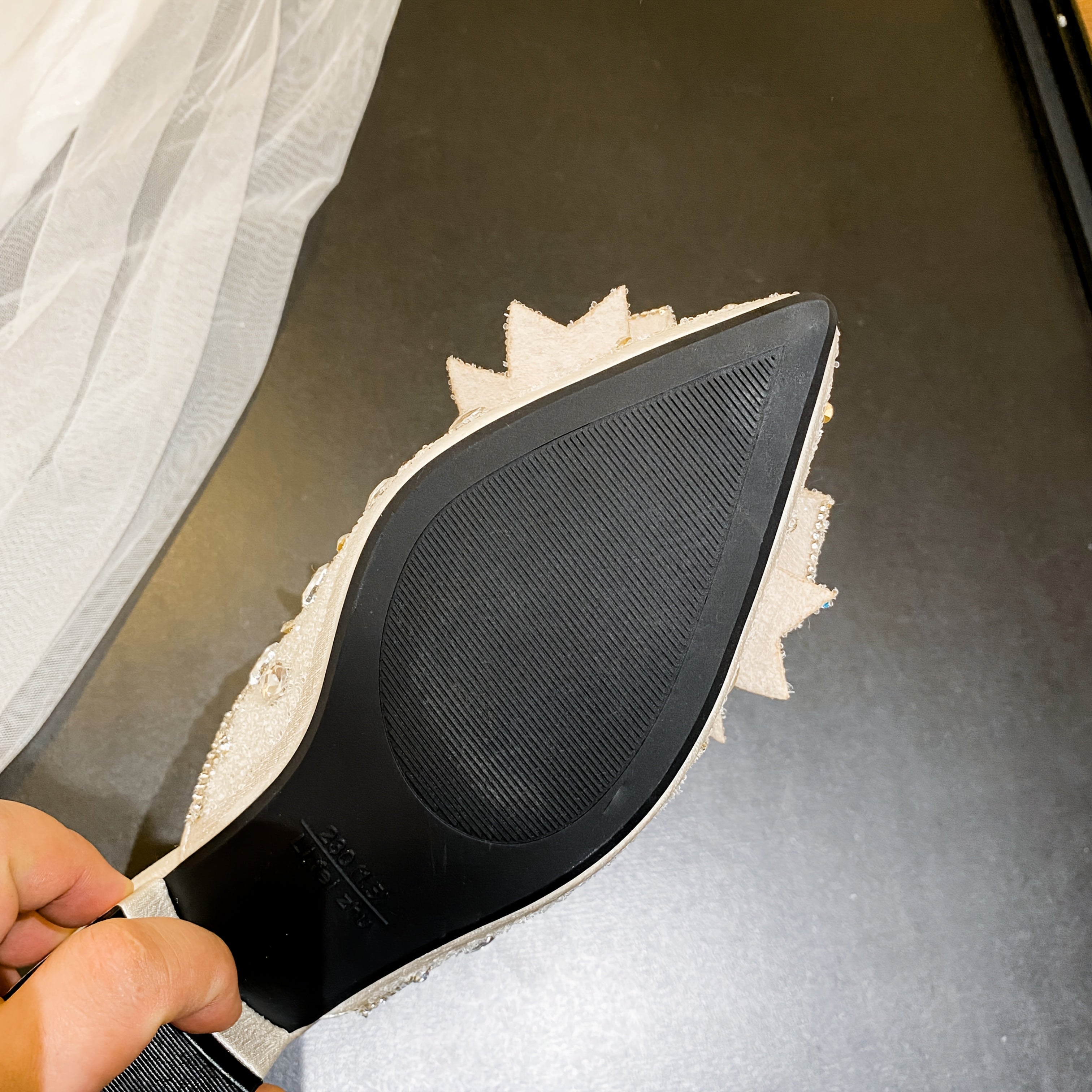 Women Rhinestone Embellished Pointed-Toe Mules with Chunky Heel Summer Shoes