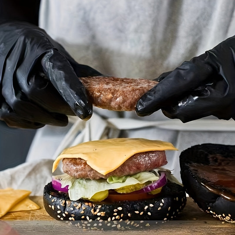 Black Nitrile Gloves FDA Compliant Waterproof Powder-Free Food Safe Disposable