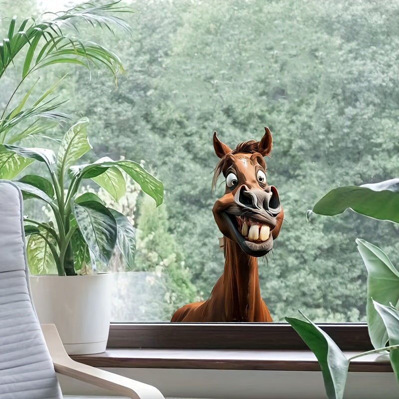 Funny Animal Expression Window Sticker Waterproof Self-Adhesive Wall Decor