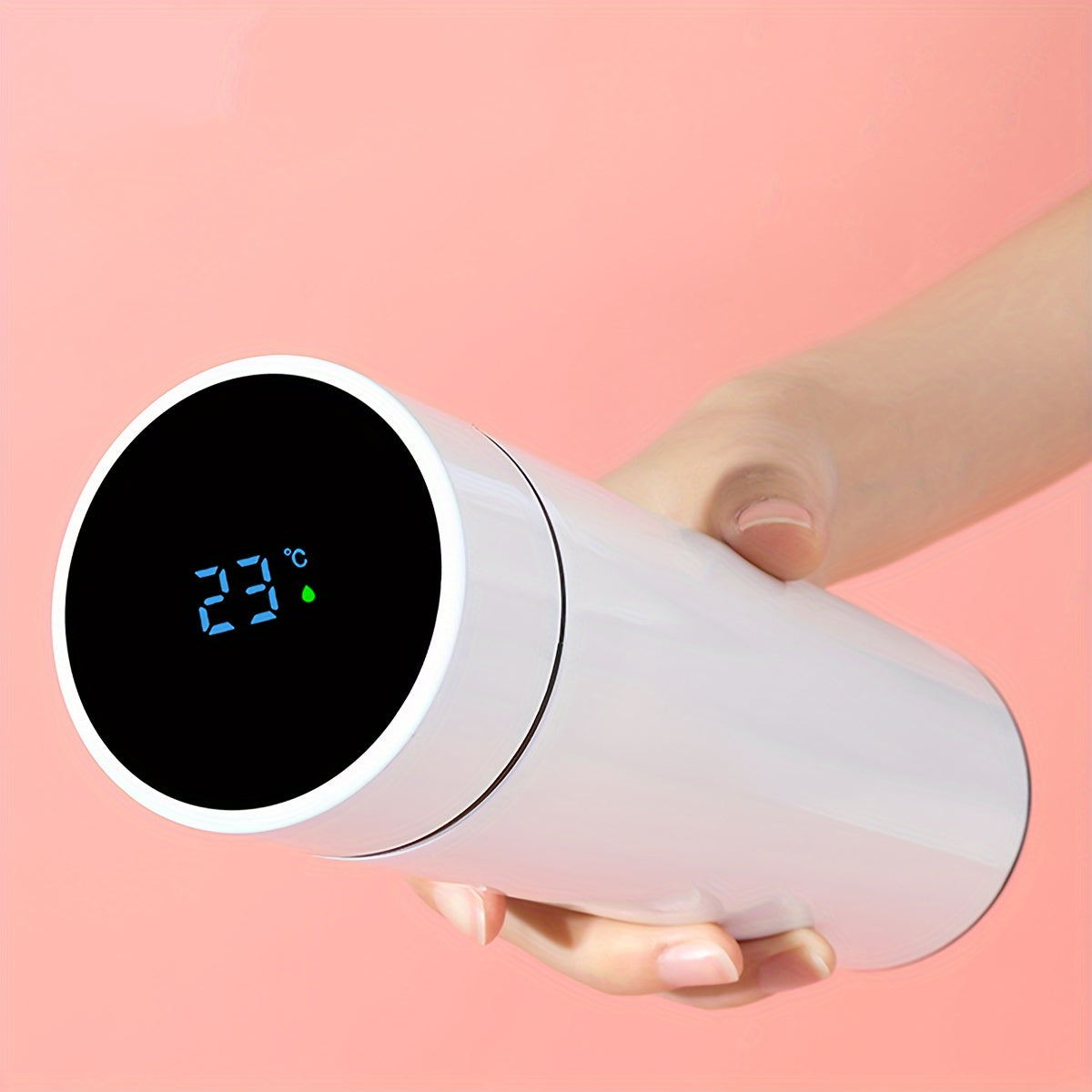 Stainless Steel Insulated Flask with Temperature Display 16.2oz Reusable Thermal Bottle for Sports and Travel