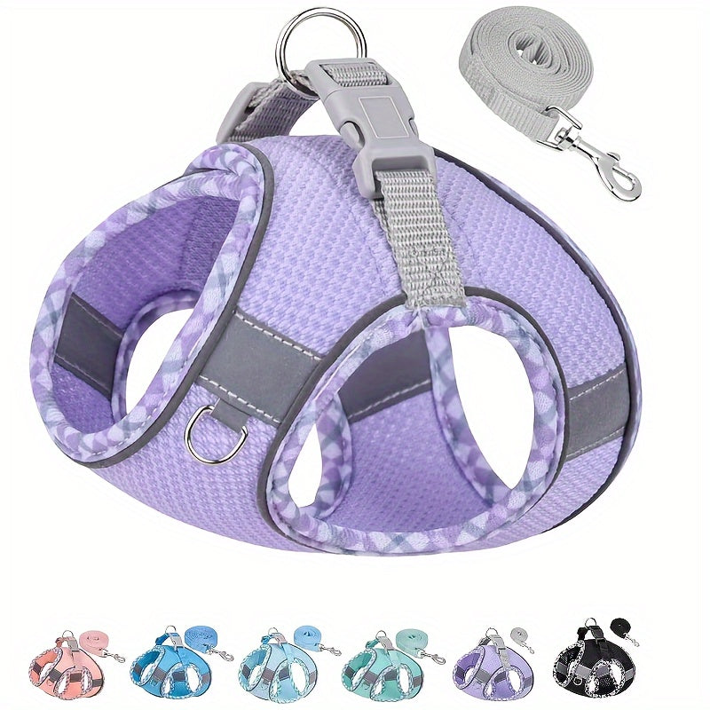 Breathable Pet Harness with Leash No Pull Puppy Walking Set Polyester Adjustable