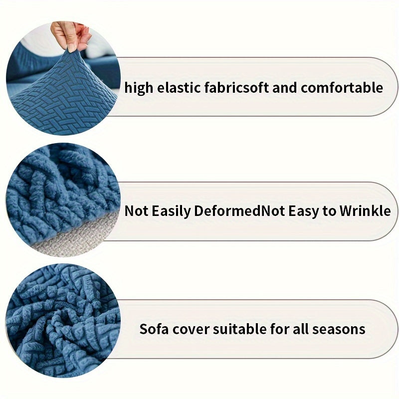 Современный жаккардовый чехол для дивана, изготовленный из прочного полиэстера и спандекса, не скользит, подходит для домашних животных, легкий в уходе, подходит для кресел и секционных диванов.